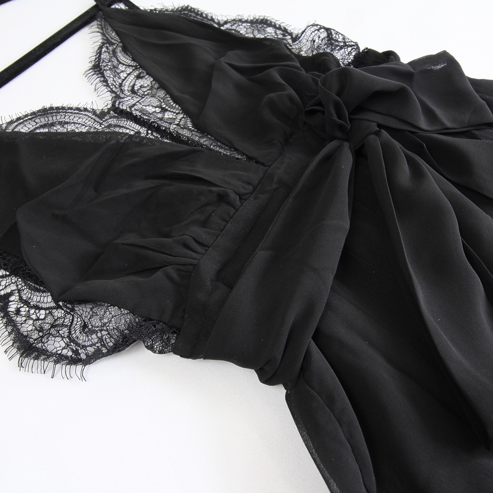 Lace Plunging V-Neck High Slit Cami Long Dress - Picture 8 of 8
